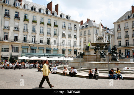 Juillet 2008 - place Place Royale Nantes Bretagne France Banque D'Images