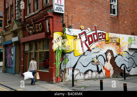 Juillet 2008 - Graffity England UK Manchester Northern Quarter Banque D'Images