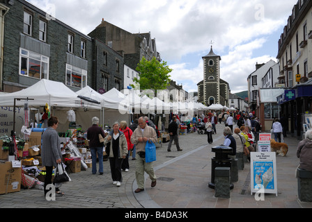 Market à Keswick, Cumbria, Royaume-Uni Banque D'Images