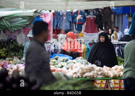 Marché de l'East End London Whitechapel Banque D'Images