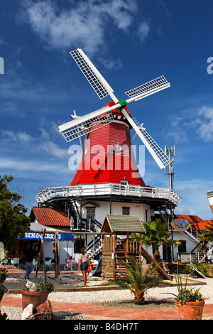 Antilles néerlandaises Aruba le moulin à vent / à farine de Olde Molen Banque D'Images
