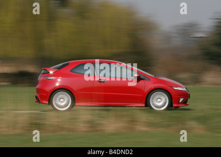 Honda Civic Type R, modèle année 2008-, rouge, conduite, side view, country road Banque D'Images