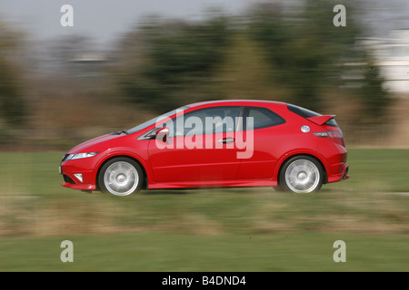 Honda Civic Type R, modèle année 2008-, rouge, conduite, side view, country road Banque D'Images