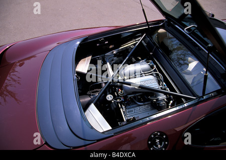 Voiture, Jaguar XJ 220, l'année de modèle 1994, vin-rouge-métalliques, coupé/cabriolet, roadster, vue dans le compartiment moteur, la technique/accessoire, Banque D'Images
