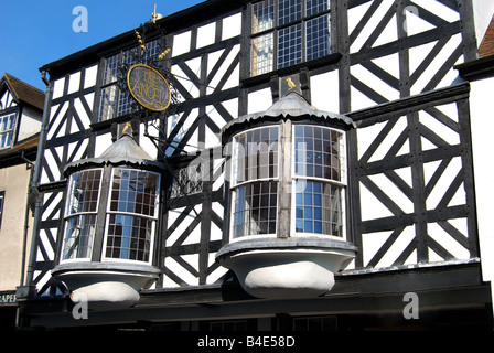 L'Ange, Tudor House façade, rue Large, Ludlow, Shropshire, Angleterre, Royaume-Uni Banque D'Images