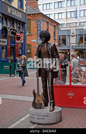 Philip Lynott P chanteur de la Thin Lizzy près de Grafton Street Dublin Ireland Banque D'Images