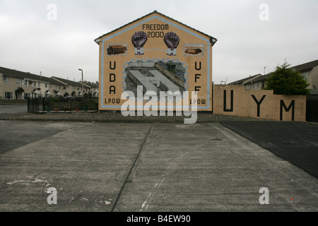 Fresque loyaliste commémorant la fin de la prison de Maze à Belfast (Irlande du Nord, Royaume-Uni. Banque D'Images