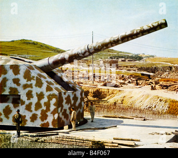 Mur de l'Atlantique de la Wehrmacht photo couleur de la construction de la WW II German rempart contre l'invasion des Alliés sur la côte française Banque D'Images