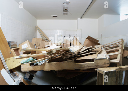 Une aile de l'hôpital abandonné au Centre médical de Saint-joseph qui a été démoli après ces photographies ont été prises et une nouvelle aile a été construite. Banque D'Images
