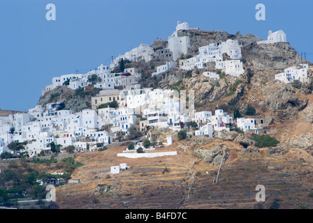 Chora ou Sérifos Ville haute sur l'île grecque de Milos Cyclades Grèce Mer Egée Banque D'Images