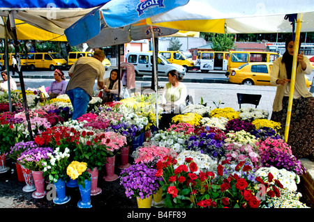 Uskudar Istanbul fleuriste fleurs fleuriste floriculturist de décrochage de marché des plantes shop store Banque D'Images