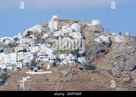 Chora ou Sérifos Ville haute sur l'île grecque de Milos Cyclades Grèce Mer Egée Banque D'Images