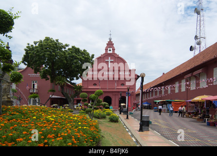 Melaka Christ Church, de la Place Rouge Banque D'Images