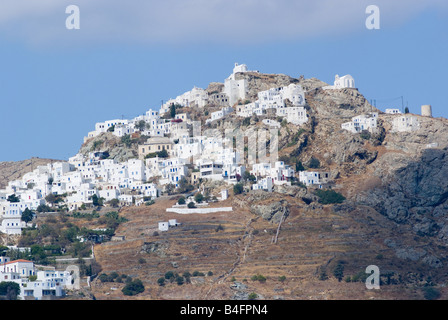 Chora ou Sérifos Ville haute sur l'île grecque de Milos Cyclades Grèce Mer Egée Banque D'Images