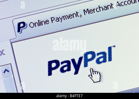 Capture d'écran de macro site web de PayPal (usage éditorial uniquement) Banque D'Images