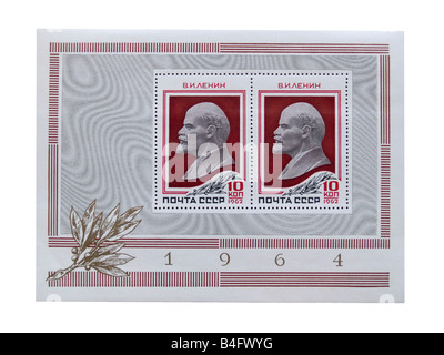 Urss grande feuille de timbres-poste. Lénine, 1962. Banque D'Images