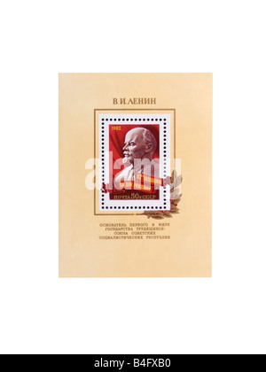 Urss grande feuille de timbres-poste. Lénine, 1982. Banque D'Images