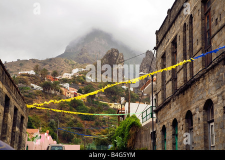 Terrasses des palmiers sur l'île de La Gomera La Gomera est situé très près de Tenerife et est l'une des îles Canaries Banque D'Images