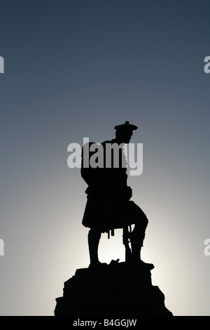 La statue sur la 51e Highland Division Memorial dans le Parc commémoratif de Terre-Neuve à Beaumont-Hamel, France,. Banque D'Images