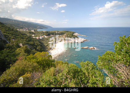 La Grèce. La péninsule de Pelion. La plage de Damouchari. L'année 2008. Banque D'Images