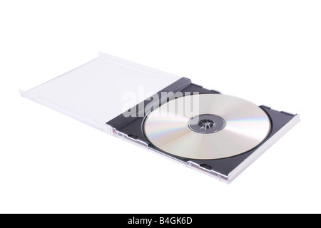 DVD cas isolé sur fond blanc Banque D'Images