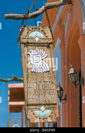 Panneau en bois à l'Hacienda en Baja California Sur Mexico Mulege Banque D'Images