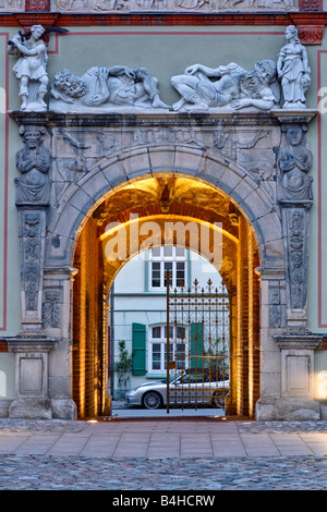 Façade d'immeuble, Wismar, Mecklembourg-Poméranie-Occidentale, Allemagne Banque D'Images