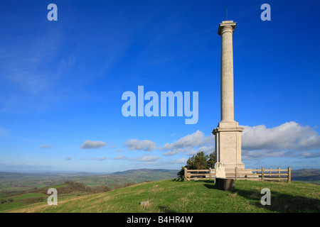 Le Montgomeryshire monument de guerre. Sur la colline au-dessus de la ville de Montgomery, Powys, Pays de Galles. Banque D'Images