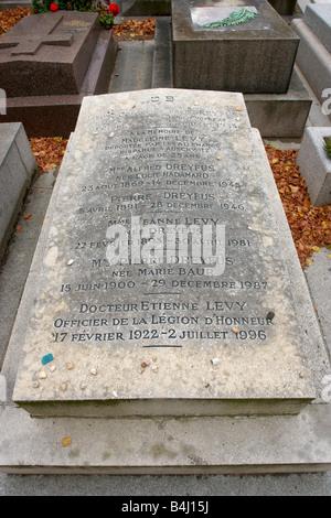 Tombeau de la famille d'Alfred Dreyfus le Cimetière Montparnasse Paris France Banque D'Images