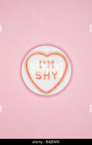 Love Hearts valentines day candy avec messages d'amour Banque D'Images