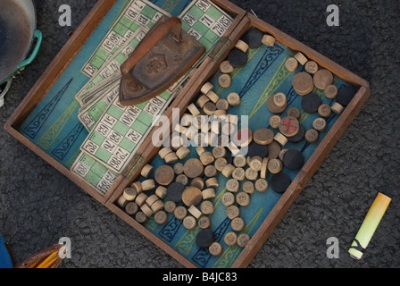 Ancien jeu de bingo à Lille Braderie France Banque D'Images