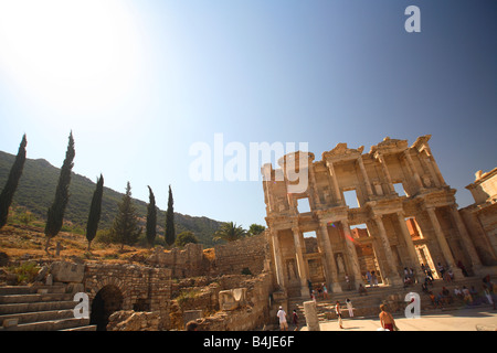 Éphèse, la FEAS, Izmir, Turquie, zone Ephesos, bibliothèque de Celsus Banque D'Images