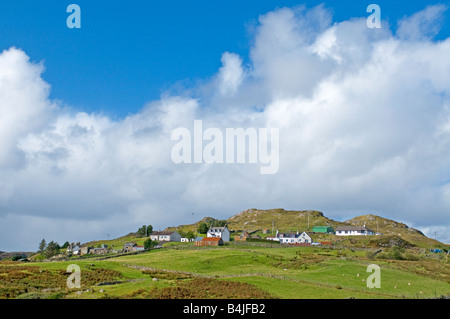 Crofting dispersés au-dessus des collectivités, Loch Inchard Riconich Sutherland Banque D'Images