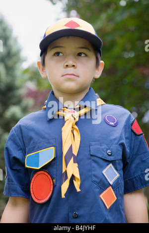 Asian boy en uniforme Banque D'Images