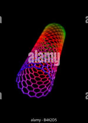 Modèle de nanotube de carbone. Banque D'Images