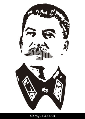 Portrait de Joseph Staline en noir et blanc - stencil style Banque D'Images