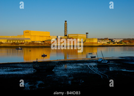 Barrow-in-Furness vu de l'Île Walney, Cumbria, Angleterre, Royaume-Uni Banque D'Images