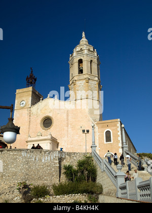 L'église de Sitges - Esglesia de Sant Bartomeu I Santa Tecla Banque D'Images