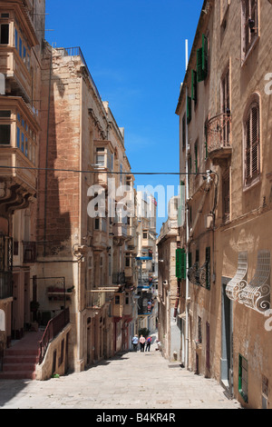 Scène de rue, La Valette, Malte Banque D'Images