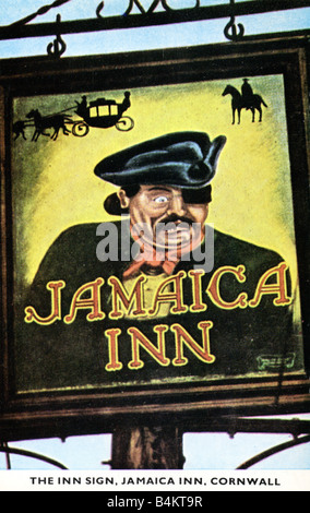 La photo carte postale de la Jamaica Inn Cornwall Bodmin Moor signe la mi à la fin du 20e siècle. Pour un usage éditorial uniquement Banque D'Images