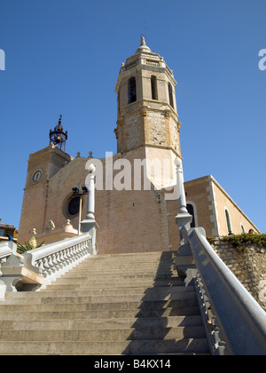 L'église de Sitges - Esglesia de Sant Bartomeu I Santa Tecla Banque D'Images