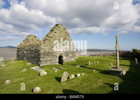 Kilnave Chapelle et Croix, Islay, Ecosse Banque D'Images