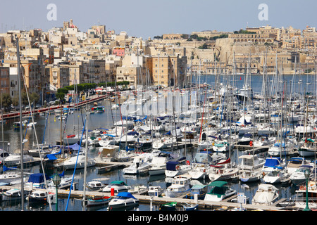 'Dockyard Creek' entre Gzira et Vittoriosa à Malte. Banque D'Images