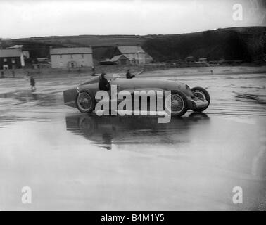 Le Capitaine Malcolm Campbell s Voiture de course Bluebird Jan 1927 Pendire au Sands Banque D'Images