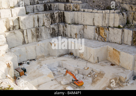 Carrière de marbre blanc ouvert, Carrare, Italie Banque D'Images