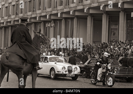 Les astronautes de la NASA Apollo XI visiter Londres Octobre 1969 22 h Visite éclair pour héros américain s Neil Armstrong, Michael Collins et Banque D'Images