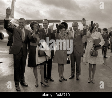 Les astronautes de la NASA Apollo XI visiter Londres Octobre 1969 22 h Visite éclair pour héros américain s Neil Armstrong, Michael Collins et Banque D'Images