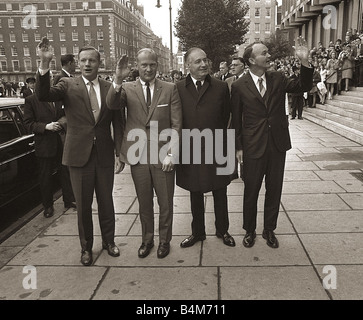 Les astronautes de la NASA Apollo XI visiter Londres Octobre 1969 22 h Visite éclair pour héros américain s Neil Armstrong, Michael Collins et Banque D'Images