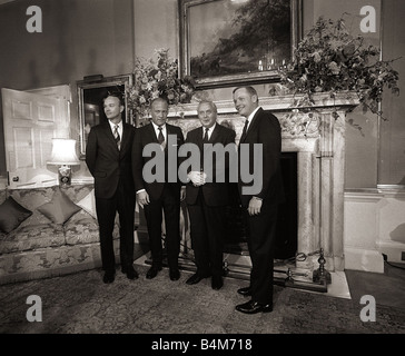 Les astronautes de la NASA Apollo XI visiter Londres Octobre 1969 22 h Visite éclair pour héros américain s Neil Armstrong, Michael Collins et Banque D'Images