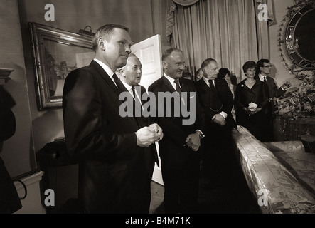 Les astronautes de la NASA Apollo XI visiter Londres Octobre 1969 22 h Visite éclair pour héros américain s Neil Armstrong, Michael Collins et Banque D'Images